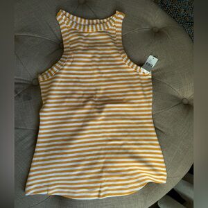 Striped Yellow and White Tank Top